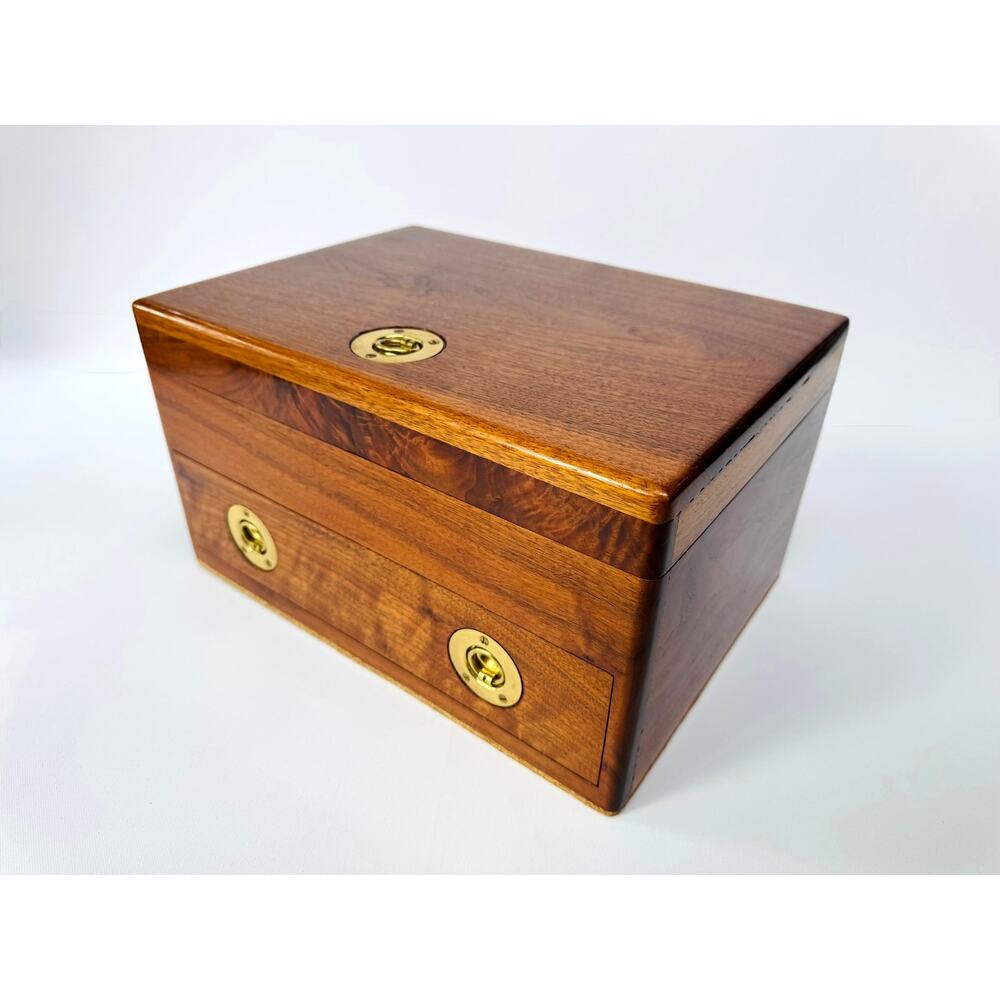 Vintage Handmade Musical Jewelry Cabinet with Drawer